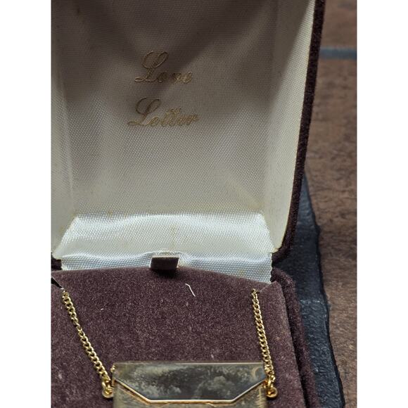 Vintage Love Letter Necklace 18k Gold Electroplate - Picture 3 of 5